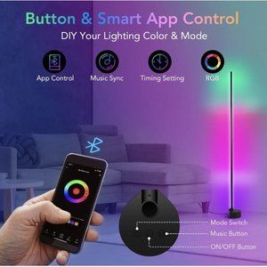 Corner adjust led floor lamp light standing RGB +W